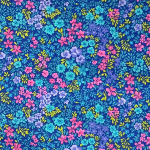 45" Cotton Prints Spring Floral on Blue