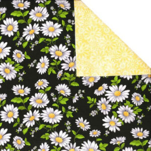 42" Double-Faced Pre-Quilted Fabric Daisies