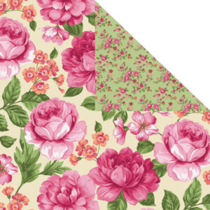 42" Double-Faced Pre-Quilted Fabric Pink Peonies