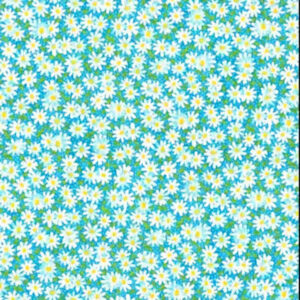 45" Cotton Prints Packed Daisy Teal