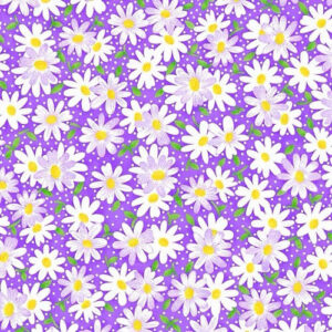 45" Cotton Prints Packed Daisy Lt Purple