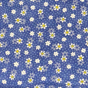45" Cotton Prints Small Spaced Daisy Blue