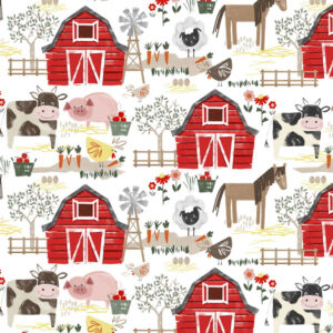 45" 3 Wishes Fabric Little Foot Farm Flannel