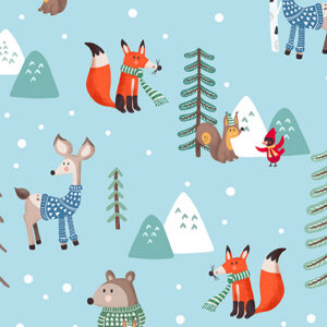 45" Quilting Treasures Winter Forest Friends