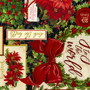 45" Quilting Treasures Poinsettia Greetings