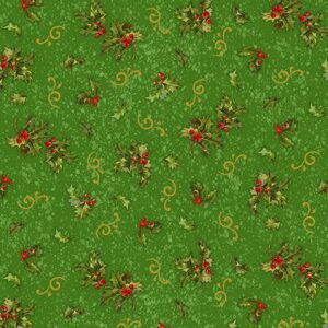 45" Quilting Treasures Poinsettia Greetings