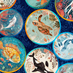 45" Quilting Treasures Deep Sea Dazzle