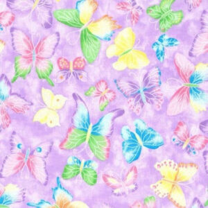45" Cotton Prints Crystalline Butterfly