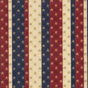 45" Cotton Prints Stars Stripes Glitter