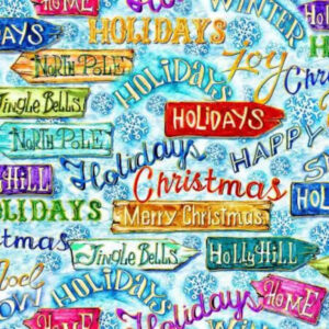 45" Oasis Fabrics Noel Christmas Words