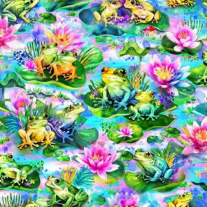 45" Oasis Fabrics Hip Hop Frogs On Lily