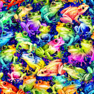 45" Oasis Fabrics Hip Hop Stacked Frogs