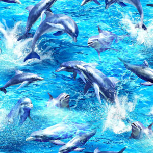 45" Oasis Fabrics The Deep Dolphins