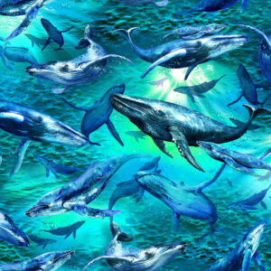 45" Oasis Fabrics The Deep Whales