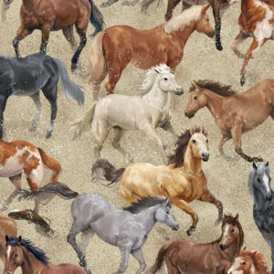 45" Oasis Fabrics Round Up Horses