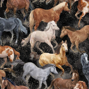 45" Oasis Fabrics Round Up Horses