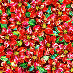 45" Oasis Fabrics Noel Packed Poinsettias