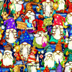 45" Oasis Fabrics Noel Packed Gnomes