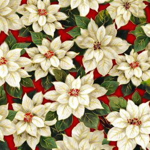 45" Oasis Fabrics Noel Poinsettia
