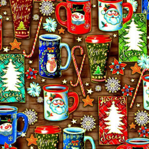 45" Oasis Fabrics Noel Holiday Cups