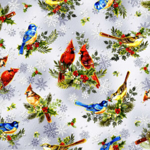 45" Oasis Fabrics Noel Birds in Holly