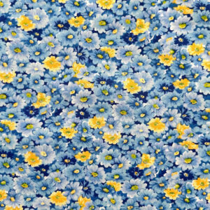 45" Cotton Prints Packed Blue Floral