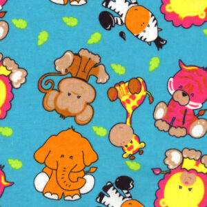 45" Flannel Bronx Zoo Turquoise