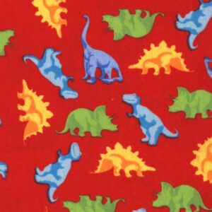 45" Flannel Dinosuar Red