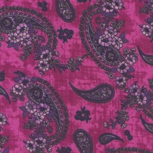 45" Flannel Dudley Paisley Fuschia