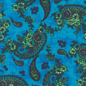45" Flannel Dudley Paisley Teal