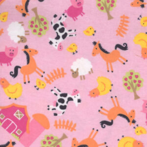 45" Flannel Farm-Light Pink