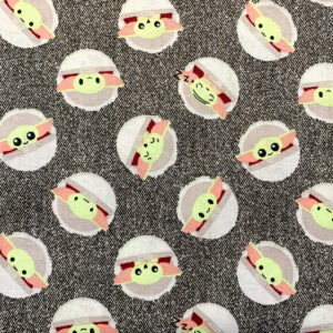 45" Camelot Fabrics The Mandalorian 2 Child Toss On Denim Black