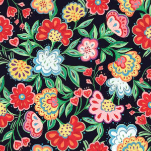 45" Calico Red Floral