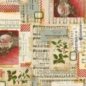 45" Free Spirit Fabric Holidays Past Collage Canvas (Lightweight Canvas)