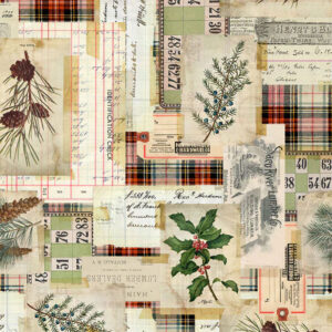 45" Free Spirit Fabric Holidays Past Collage Canvas (Lightweight Canvas)