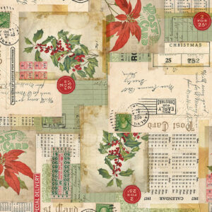 45" Free Spirit Fabric Holidays Past Collage Canvas (Lightweight Canvas)