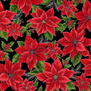 45" Hoffman Fabrics Blooming Holidays Metallic