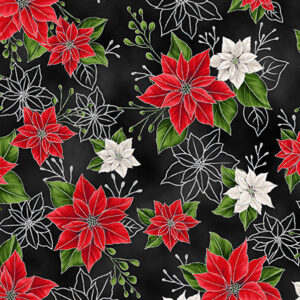 45" Hoffman Fabrics Blooming Holidays Metallic