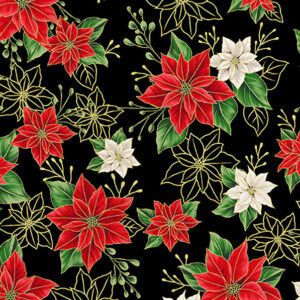 45" Hoffman Fabrics Blooming Holidays Metallic