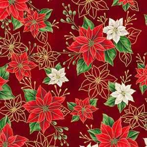 45" Hoffman Fabrics Blooming Holidays Metallic