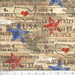 45" American Words on Wood