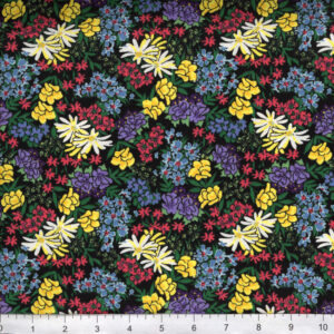 45" Blooming Garden Ditsy Black