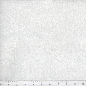45" Paisley White On White