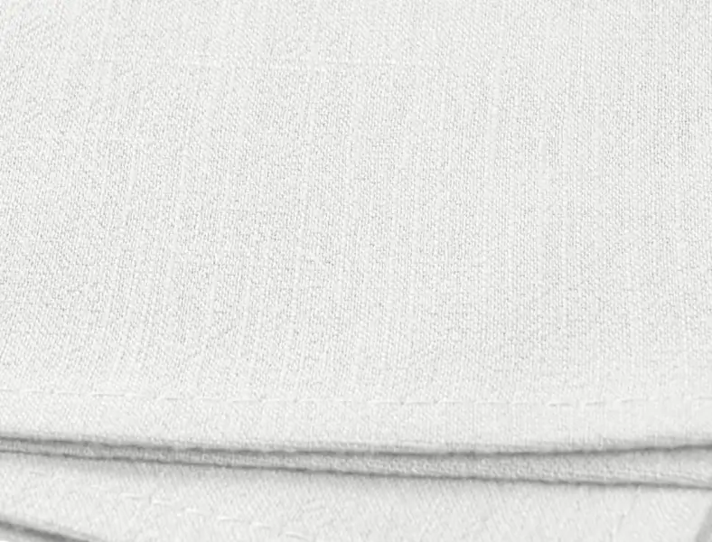 White on natural fabric