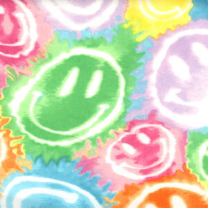 45" Flannel Tie Dye Smiley
